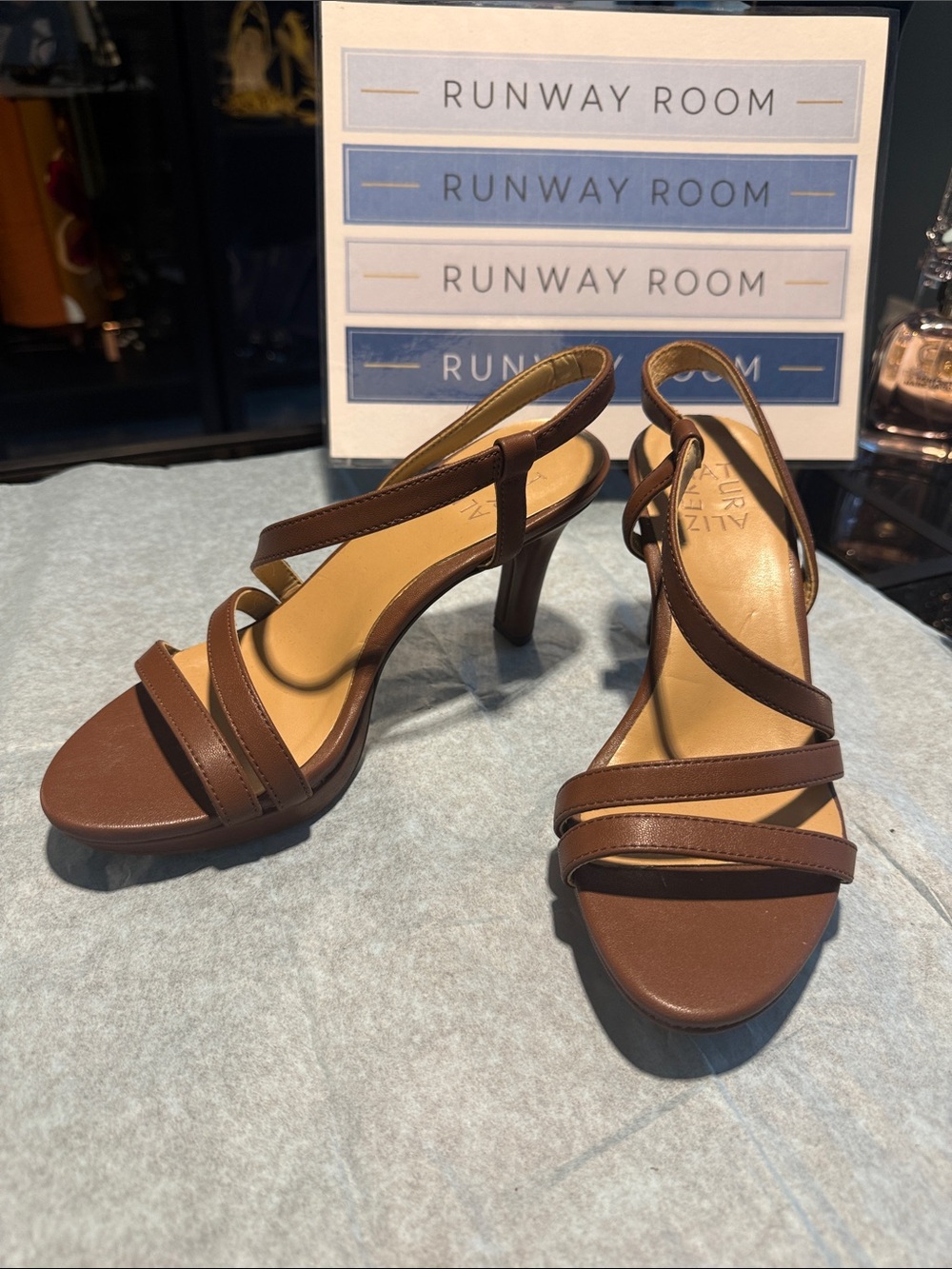 Naturalizer Brown Strappy Slingback Heels